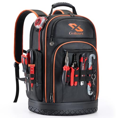 GOLKCURX TOOL BACKPACK HEAVY DUTY BACKPACK TOOL BAG 1680D GLKC-1680DBP - ORANGE - Like New
