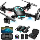 REDRIE DRONE WITH 1080P CAMERA, FOLDABLE DRONE FOR BEGINNERS, BLACK - Like New
