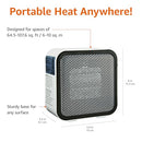 AMAZON BASICS CERAMIC SPACE HEATER, 500W, WITH TIP-OVER PROTECTION, WHITE - Like New