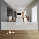 KISKIZ 122 INCH RETRACTABLE BABY GATES EXTRA WIDE DOG GATE - LIGHT GRAY - Like New