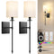 BOSCEOS 24.8" Battery Operated Wall Sconces Set, 2 Lights, 2 Bulbs L2018-1BK-BLK - Brand New