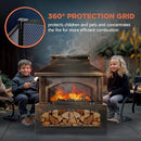 RED MOUNTAIN VALLEY 37" FIRE PITS, WOOD STORAGE, CHIMNEY, FIRE POKER - BLACK - Like New