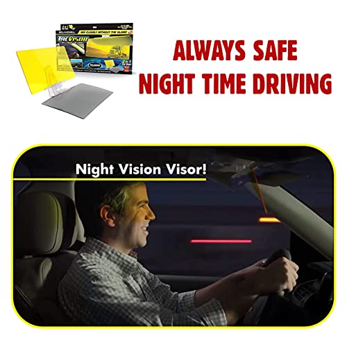 Bell Howell Tacvisor Day Night Polarized Sun Visor Anti-Glare UV - Yellow - Like New