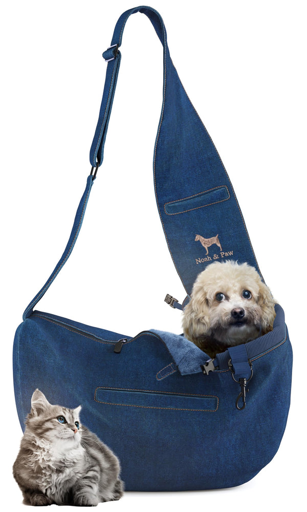 NOAH & PAW DOG SLING CARRIER SMALL DOGS 5-18LB LIGHT BLUE - Brand New
