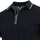 GALAXY BY HARVIC MEN’S MODERN FIT POLO SHIRT ZIP PLACKET - SIZE: MEN L - BLACK - Brand New