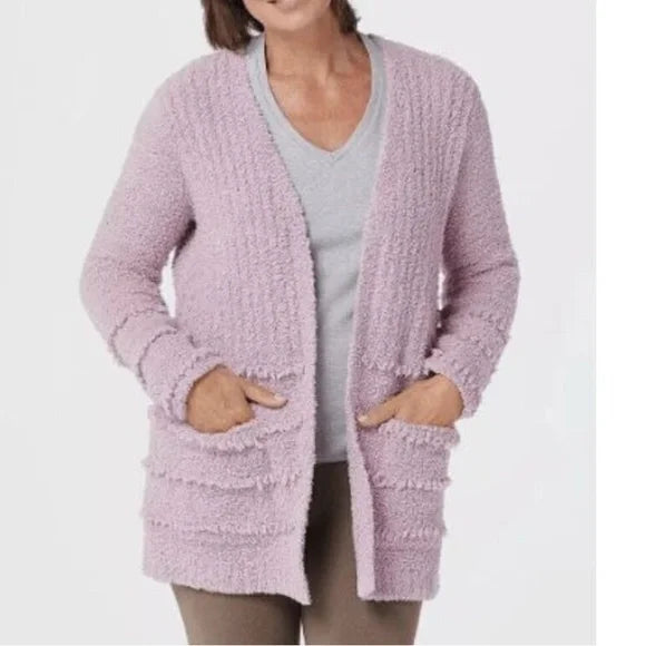 BAREFOOT DREAMS WOMEN'S COZYCHIC BOARDWALK CARDIGAN - SIZE: WOMEN SMALL - ORCHID - Brand New