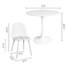 Mid Century Modern Round Dining Table Set for 4 with Chairs - Like New