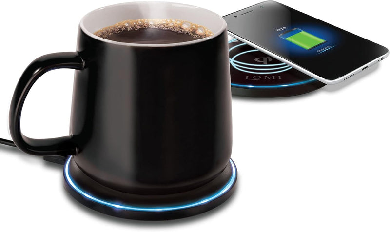 Lomi 2 in 1 Smart Mug Warmer and Qi Wireless Charger, - Scratch & Dent