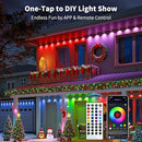 XINKAITE 150FT Permanent Outdoor Lights with 75 LEDs - Smart RGB+IC - Like New