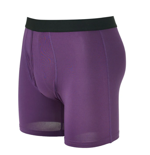 WARRIORS & SCHOLARS 6" INSEAM WARRIORFIT BOXER BRIEF - SIZE: MEN M - PURPLE - Like New