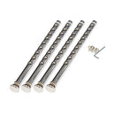 NATIONAL PUBLIC SEATING STEEL STOOL LEG EXTENSIONS (SET OF 4) - SLIVER - Like New