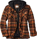 LEGENDARY WHITETAILS MEN'S MAPLEWOOD HOODED SHIRT JACKET - SIZE: MEN L - PLAID - Brand New