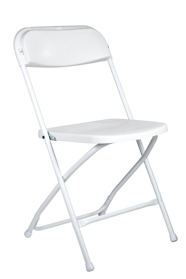 CHIVARI FOLDING CHAIR (STEEL-POLY CHAIR) BY CHIVARI CFPW-CX-T 10 PACK - WHITE - Like New