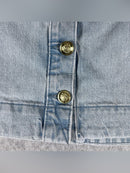 FREE ASSEMBLY MINI SKIRT WASH GOLD BUTTON HIGH WAIST SIZE 4 - LIGHT BLUE JEAN - Like New