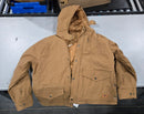 WELLS LAMONT HEAVY-DUTY HOODED JACKET INTERIOR POCKETS - SIZE: MEN L - BROWN - Like New