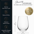 ELIXIR GLASSWARE STEMLESS WINE GLASSES SET OF 4-18 OZ PREMIUM CRYSTAL GLASS - Brand New