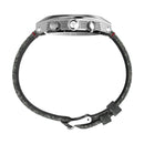 TIMEX LEGACY TONNEAU 42MM CHRONOGRAPH BLACK DIAL LEATHER STRAP - SILVER/BLACK - Like New