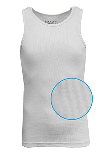 GALAXY BY HARVIC MENS HEAVY-WEIGHT RIBBED TANK TOP - SIZE: MEN L - WHITE - Brand New