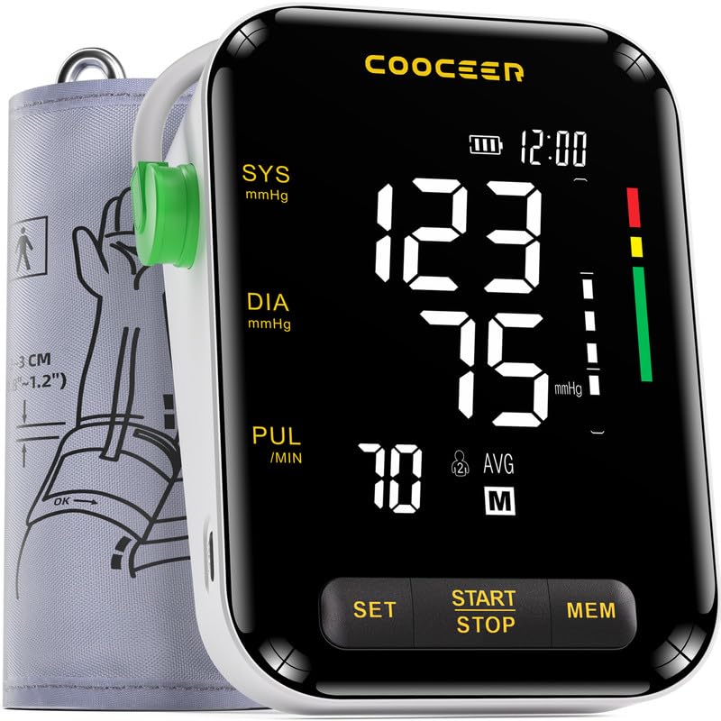 COOCEER X8 Automatic Blood Pressure Monitor: Digital Machine - Black, White Like New