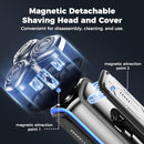 HULUNI ELECTRIC RAZOR FOR MEN 3D MAGNETIC ELECTRIC SHAVER - SLIVER-BLUE - Like New