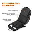 LEVEL8 Condor Laptop Backpack Extra Large Bussiness Bag USB Charging Port Grey - Brand New