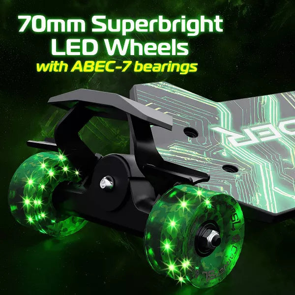 MELO SIDEWINDER KICK SCOOTER - GREEN: STEEL& Aluminum Frame, Lights Up - Like New