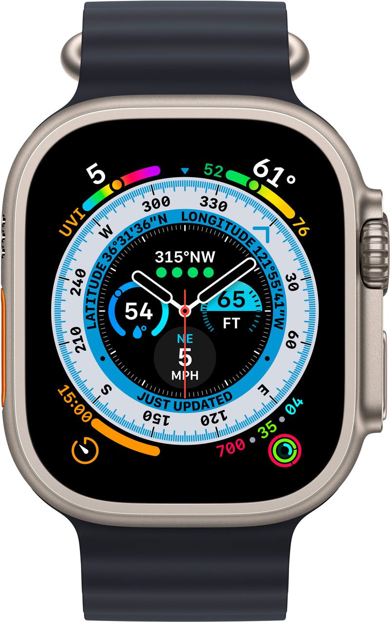 Apple Watch Ultra GPS Cellular 49mm Titanium Case with Midnight Ocean Band - Like New