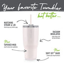REDCUDE COLD1 34 OZ TUMBLER LID STRAW VACUUM INSULATED REUSABLE COTTON - Like New