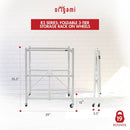ORIGAMI 3-TIER FOLDABLE STORAGE SHELVES, HEAVY DUTY SHELF RACK UNIT - WHITE - Like New