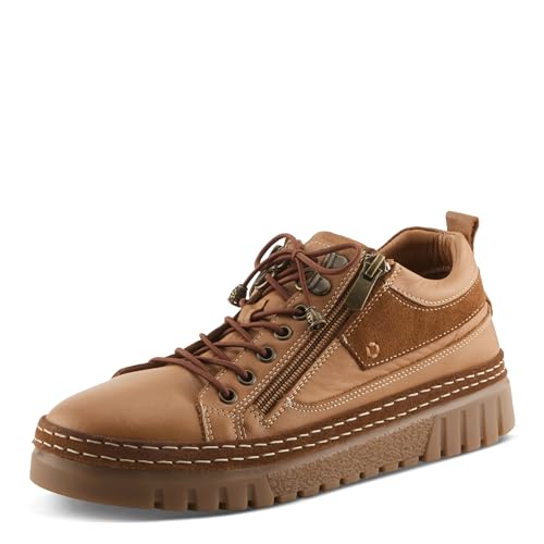 SPRING STEP WOMEN'S LAURIA LEATHER SUEDE CLASSIC SHOES, SIZE 7.5-8, CAMEL - Like New