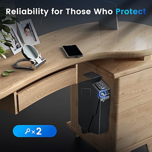 ADIMO GUN SAFE FOR HANDGUN BIOMETRIC PISTOL SAFE FINGERPRINT SINGLE MOUNT BLACK - Like New