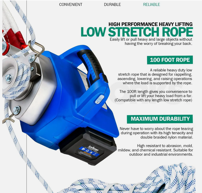 Landworks Electric Towing Capstan Winch Hoist Portable Cordless Brushless - Blue - Like New