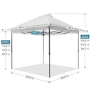 FUNDANGO 10X10 POP UP CANOPY, BEACH TENT, QUICK OPEN FRAME, 9T2406 - WHITE - Like New