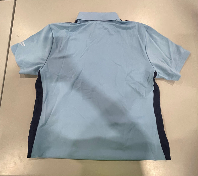 REEBOK WOMEN'S SHORT SLEEVE POLO - SIZE: WOMEN L - BLUE/NAVY - Like New
