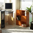 FURINNO PASIR 3-TIER SHELF WITH 3 DOOR/ROUND HANDLE LIGHT CHERRY - LIGHT CHERRY - Like New