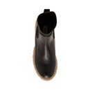 HAYL02S1 STEVE MADDEN Women Lug Sole Ankle Boot Black/Tan Size 10 - Like New
