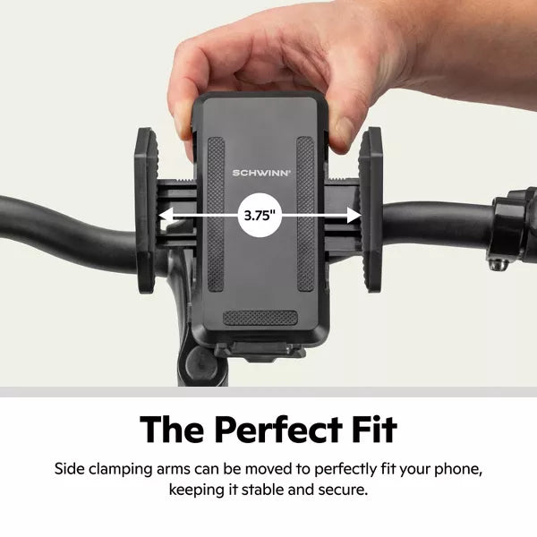 SCHWINN BLACK SCHWINN PHONE MOUNT FOR BIKES HOLDS PHONES UP TO 3.75 - BLACK - Like New