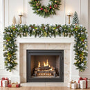 SHareconn 2Pcs 9FT Prelit Artificial Christmas Garland Color Changing Lights - Brand New