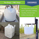 DEEBREE 66 GALLON FIBC BULK BAG 3 PACK 24"L X 24"W X 28"H 2200LBS - WHITE - Like New
