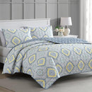 Martha Stewart Full/Queen Size Quilt Set - 3 Piece Soft Washed Microfiber - Brand New