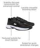 751SMA0023312 Lacoste Men's Tech Point Tennis Shoes Black/White Size 11.5 - Like New