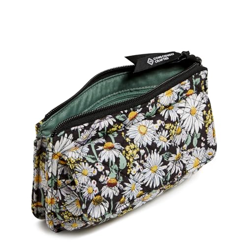 VERA BRADLEY COTTON WALLET CROSSBODY PURSE WITH RFID PROTECTION DAISIES WHITE - Brand New