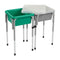 ECR4KIDS 2-STATION SAND AND WATER ADJUSTABLE PLAY TABLE ELR-12401 - GRAY/EMERALD - Like New