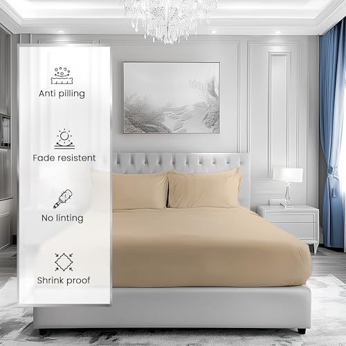 CHATEAU HOME COLLECTION BREATHABLE CALKING SHEET SET CALIFORNIA KING SIZE TAUPE - Brand New