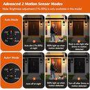 KONDRAS MOTION SENSOR OUTDOOR WALL LIGHT, DUSK TO DAWN, 0814-BLK - BLACK - Like New