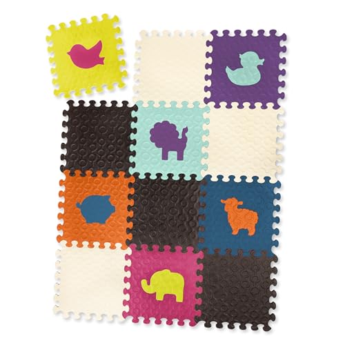 B. toys B. Play Animal Floor Mat 12 Interlocking  BX2026Z - Colorful Play Space - Like New