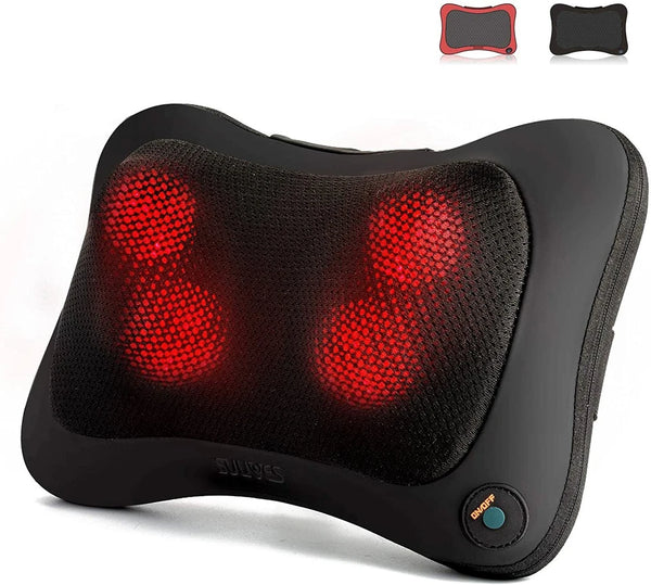 SULIVES SHIATSU BACK AND NECK MASSAGER,KNEADING MASSAGE PILLOW WITH HEAT - BLACK - Like New