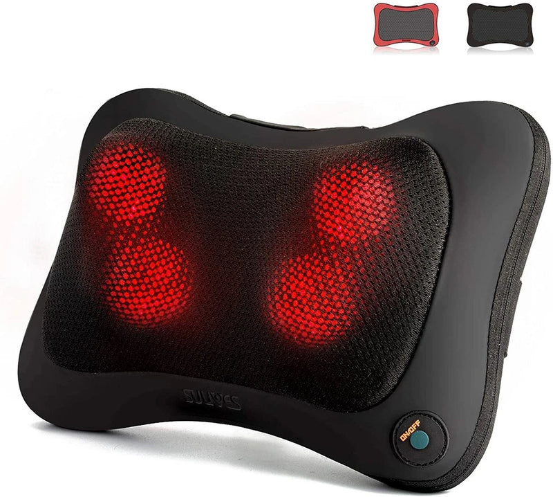 SULIVES SHIATSU BACK AND NECK MASSAGER,KNEADING MASSAGE PILLOW WITH HEAT - BLACK - Like New