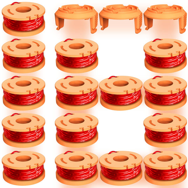 Chway 18 Pcs Replacement Trimmer Spools Compatible with Worx, Red Like New