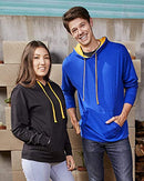 NEXT LEVEL APPAREL UNISEX FRENCH TERRY PULLOVER HOODIE - SIZE M - BLACK/RED - Like New